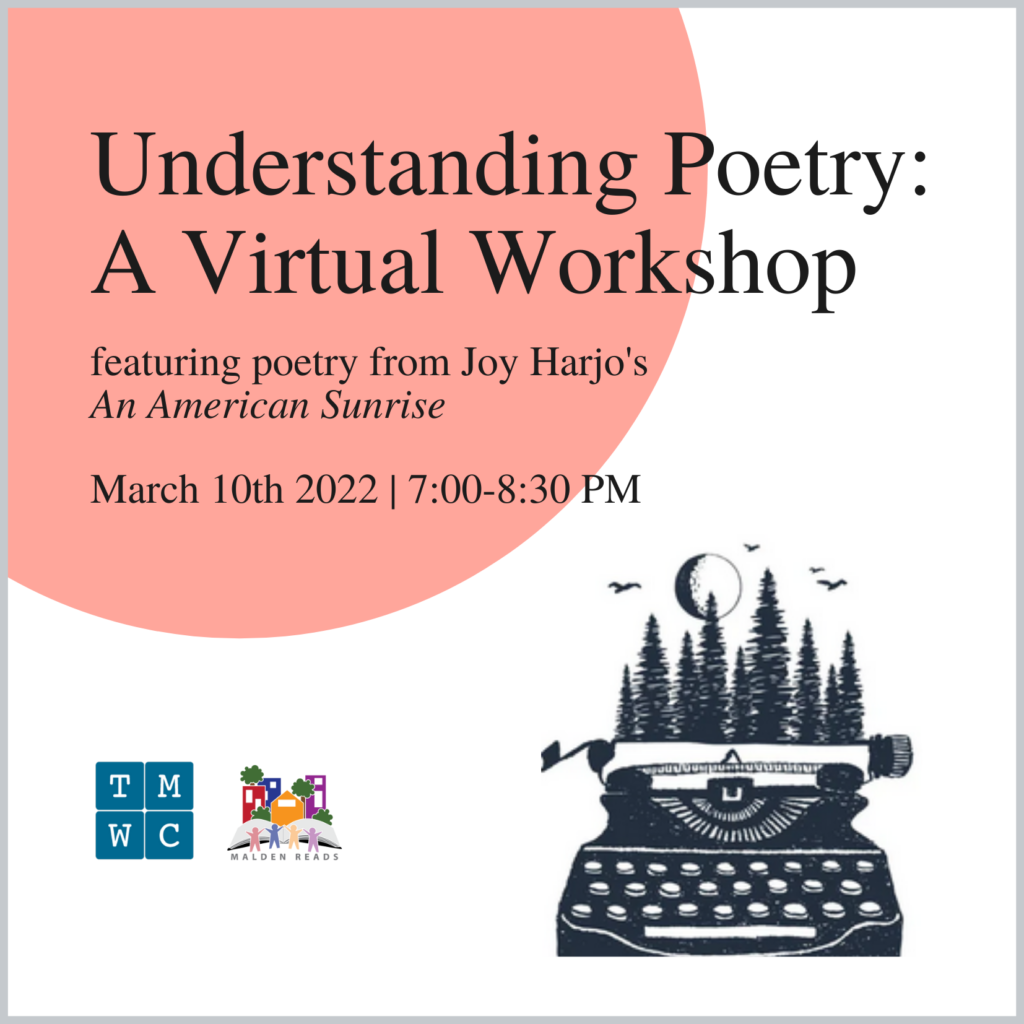 Picture of typewriter and descriptoin of understanding poetry: a virtual workshop